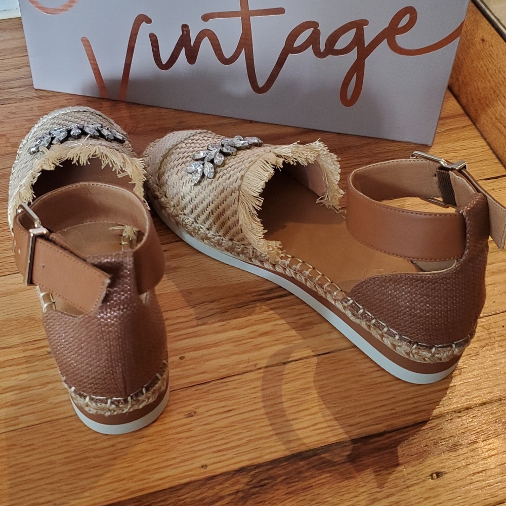 Ankle Strap Rhinestone Wedges - Picture 3 of 4